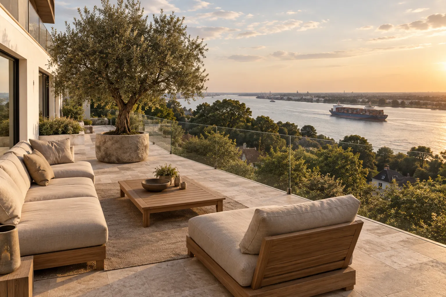 Terrasse über der Elbe