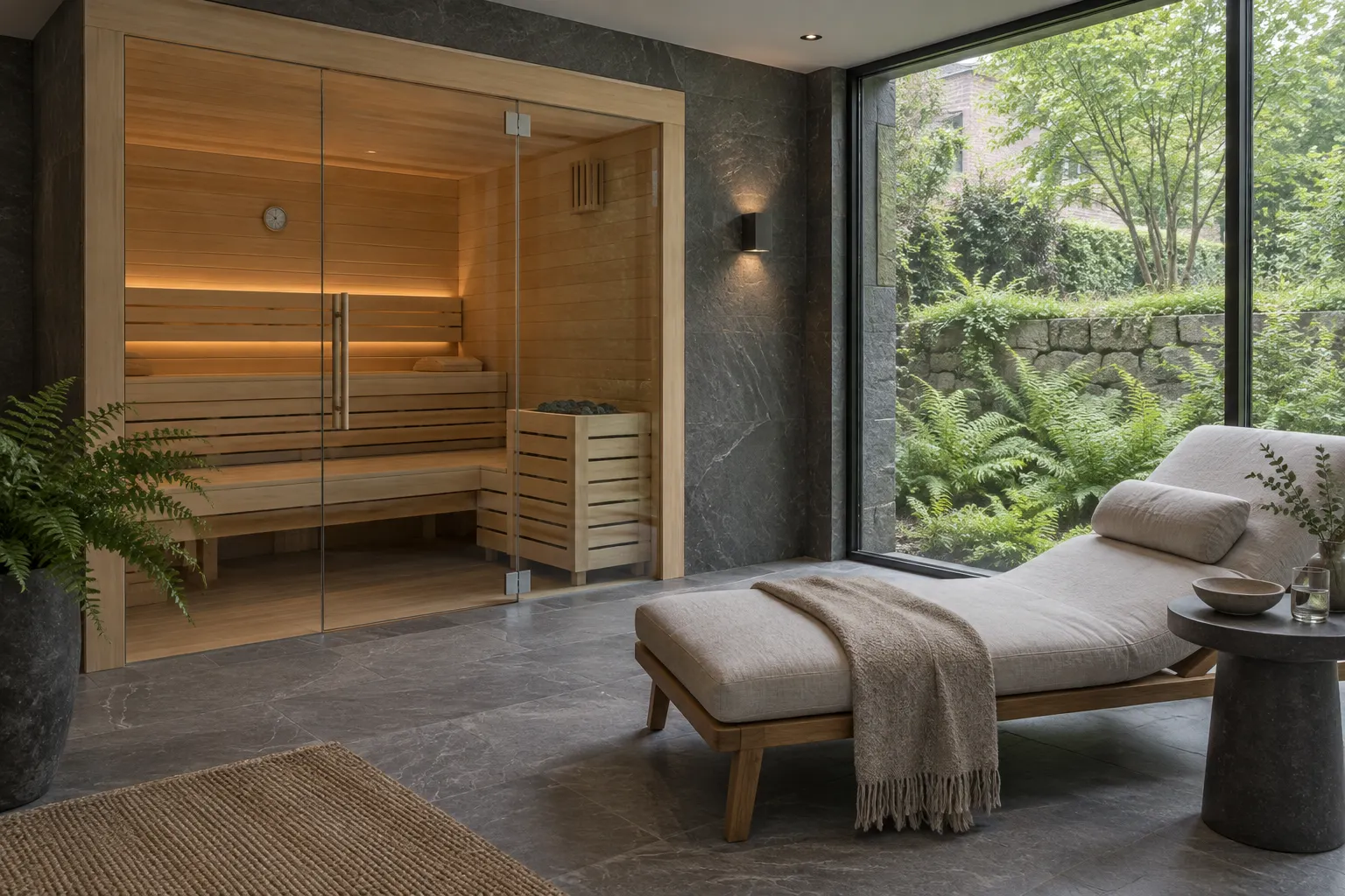 Sauna im Gartengeschoss