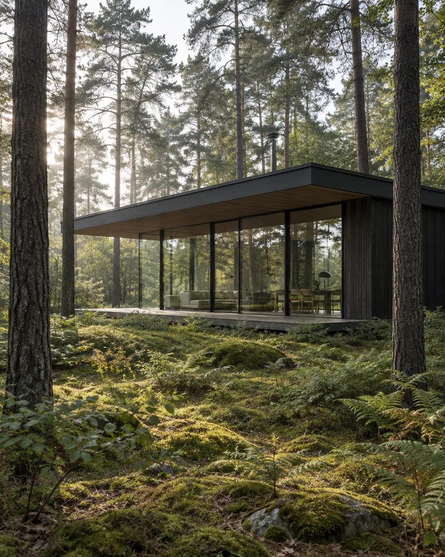 Glaspavillon im Wald in Wohldorf-Ohlstedt